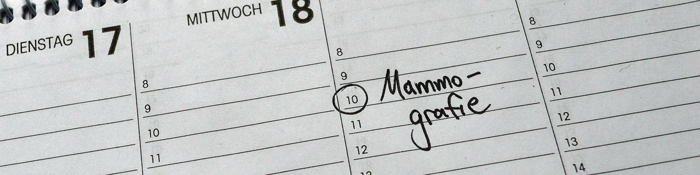 Terminkalender mit Mammografie-Eintrag © Krebsinformationsdienst, Deutsches Krebsforschungszentrum