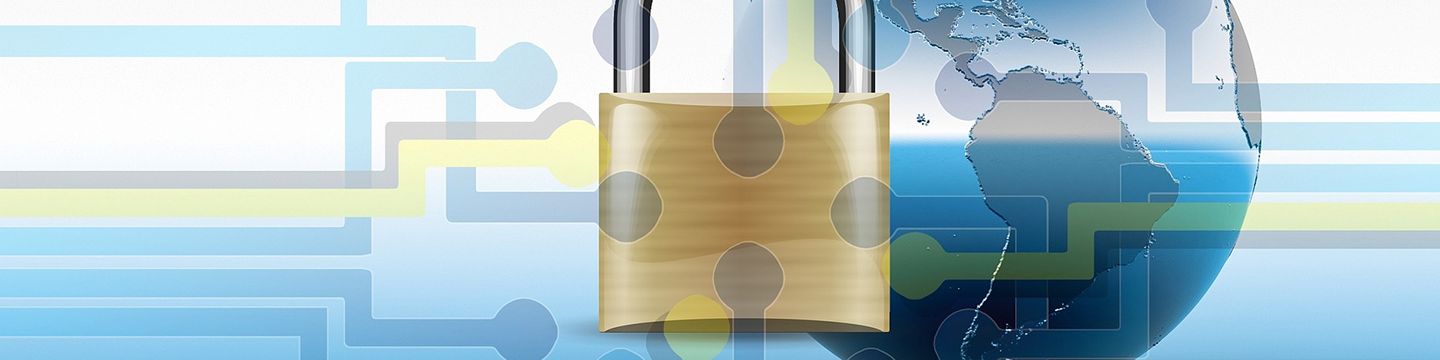 Sicherheit im Internet: Weltkugel mit Schloß © Tumisu, Pixabay