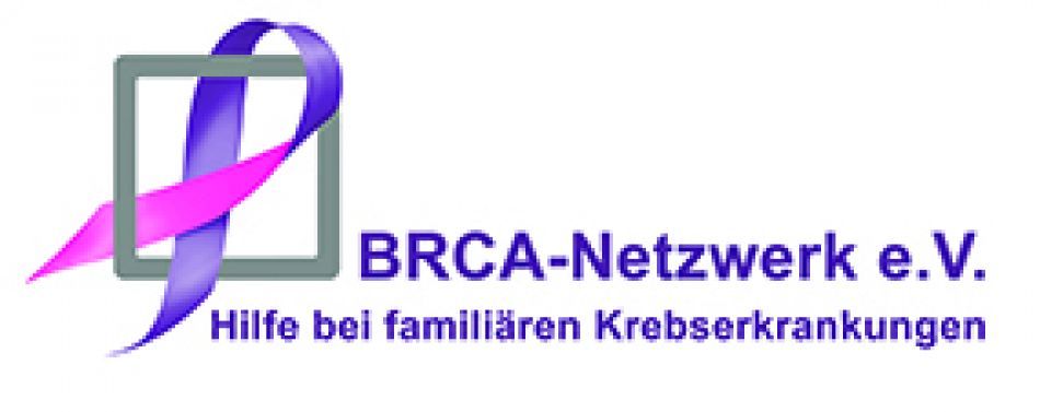 Zweifarbige Schleife als Logo des BRCA-Netzwerks. © BRCA-Netzwerk e.V.