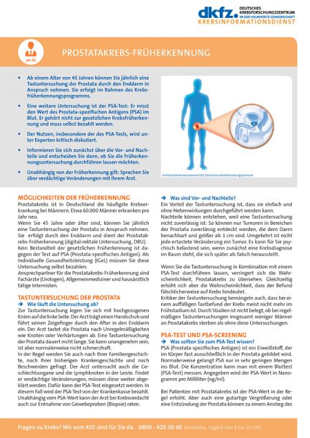 Informationsblatt "Prostatakrebs-Früherkennung" © Krebsinformationsdienst, DKFZ