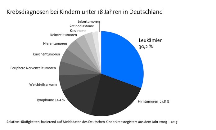 Krebsdiagnose bei Kindern unter 18 Jahren in Deutschland. , Deutsches Kinderkrebsregister Krebsdiagnose bei Kindern unter 18 Jahren in Deutschland. © Deutsches Kinderkrebsregister
