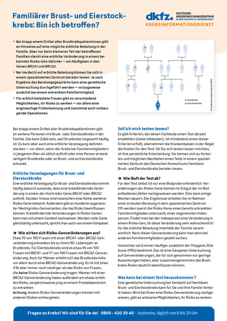Informationsblatt "Familiärer Brust- und Eierstockkrebs"