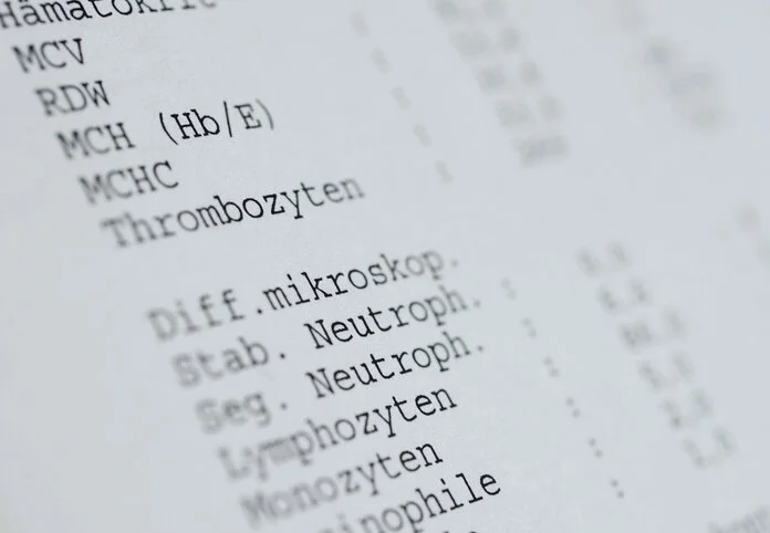 Laborbericht mit Blutwerten