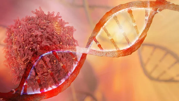 Krebzelle und DNA, © CIPhotos, Thinkstock Krebzelle und DNA