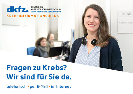 Postkarte "Fragen zu Krebs? Wir sind für Sie da."