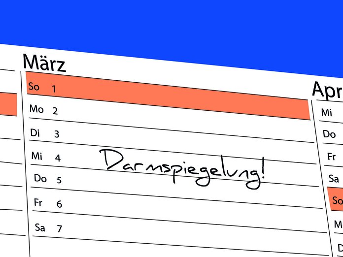Eintrag "Darmspiegelung" im Kalender.