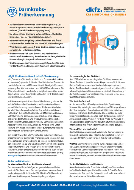 Informationsblatt "Darmkrebs-Früherkennung"