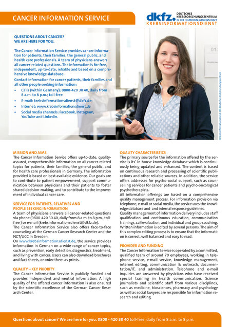 Brief profile of cancer information service