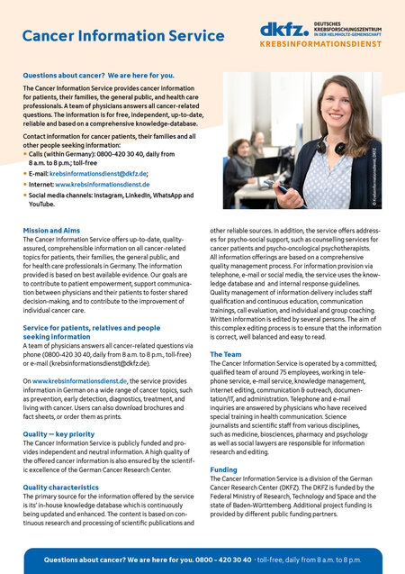 Brief profile of cancer information service