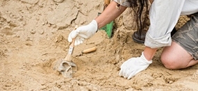 Freilegung eines Schädelfundes © microgen - Fotolia
