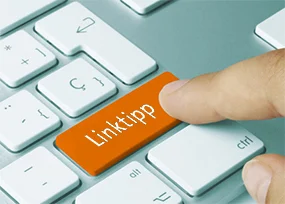 Ein Linktipp des Krebsinformationsdienstes, Krebsinformationsdienst, DKFZ, Foto: momius, adobestock Tastatur mit orangener Shift-Taste auf der "Linktipp" steht.